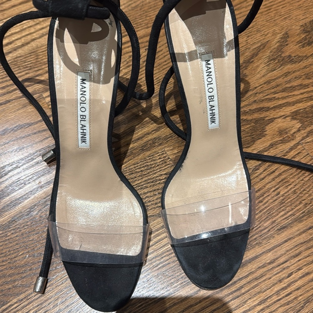 Manolo blahnik clear sandals